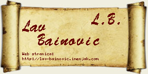 Lav Bainović vizit kartica